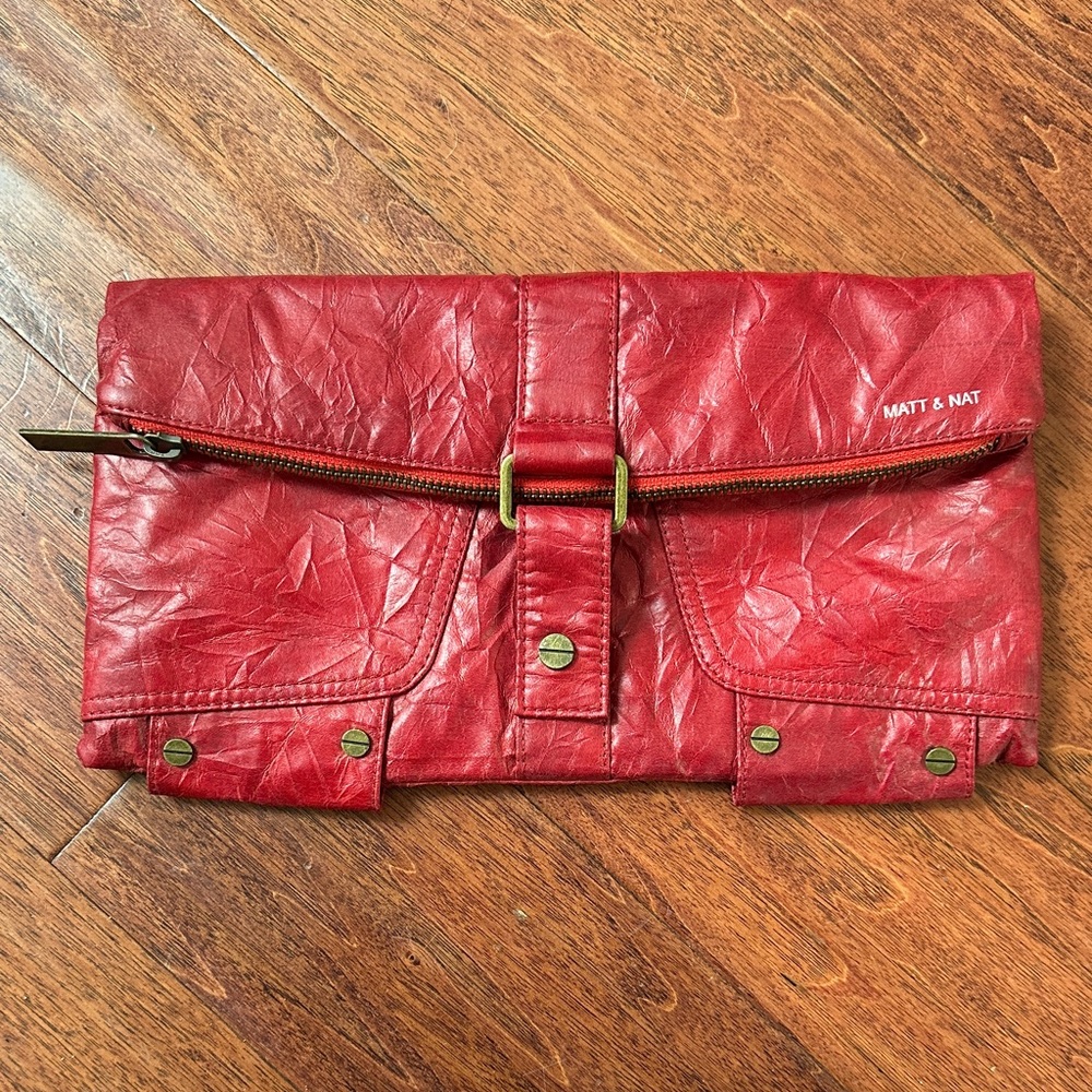 Matt & Nat Vibrant Red Foldover Clutch